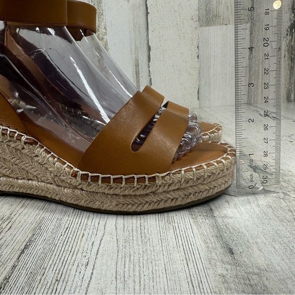 New Franco Sarto Callia Tan Leather Ankle Strap Wedge Sandal #173 - Picture 3 of 8